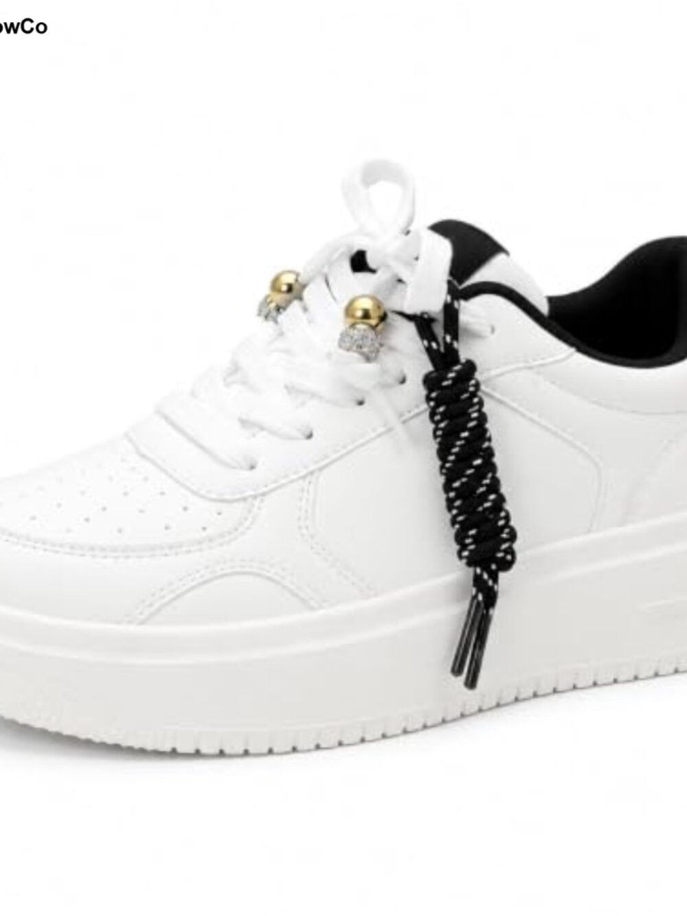 Platform Sneakers Lace Up Rope Detail Casual Shoes